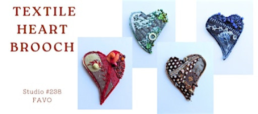 Textile heart brooch workshop