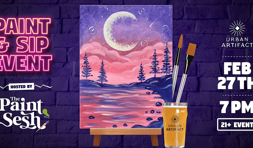 Paint & Sip Painting Event in Cincinnati, OH – “Crescent Bay” at UA