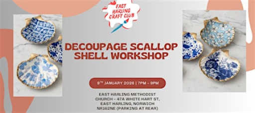 Decoupage scallop shell workshop