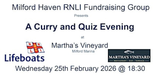 RNLI Milford Haven Curry,Quiz + Raffle 2026