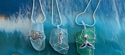 WIRE WRAP REAL SEA GLASS JEWELRY CLASS-ST PETE FL-SUNTAN ART CENTER