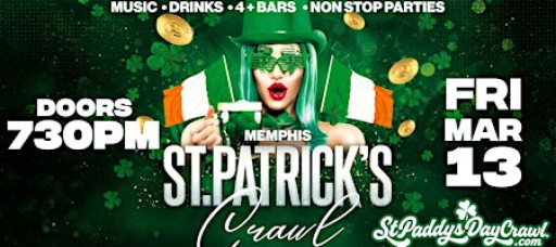 Memphis St. Patrick's Day 2026 Bar Crawl | Friday, March 13th