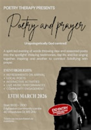 Poetry Therapy presents an evening called Poetry and Prayer.