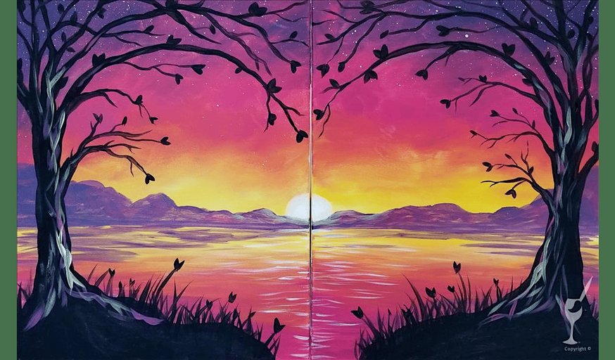 Bright Romantic Sunset - Paint and Sip in Houston | Classpop!™