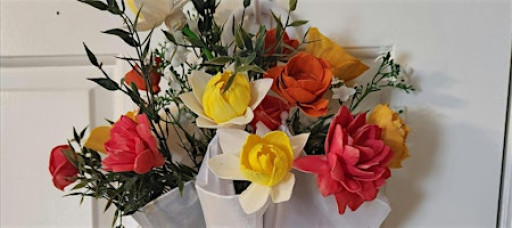 April Showers Wood Flower Door Hanger