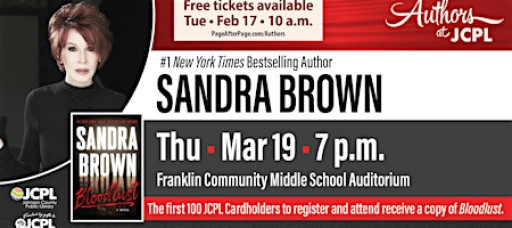 Authors at JCPL presents Sandra Brown