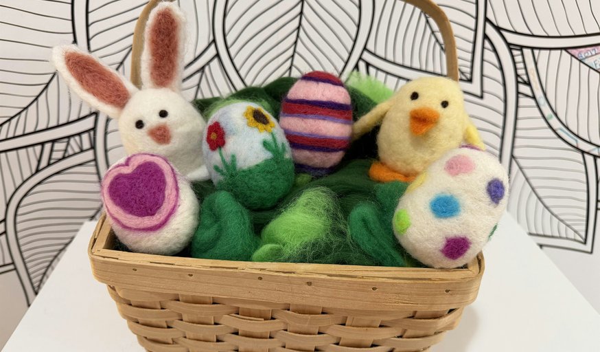 Needle-Felted Easter Eggs craft workshop in Montgomery County, Md.