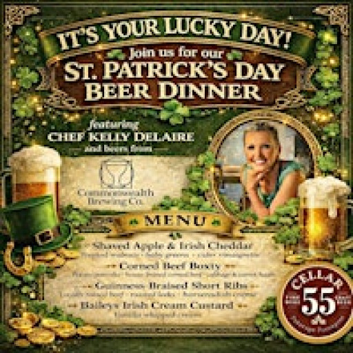 Saint Patrick's Day Dinner featuring Chef Kelly DeLaire & Commonwealth Brew