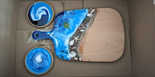 Resin Cheeseboard and Coasters